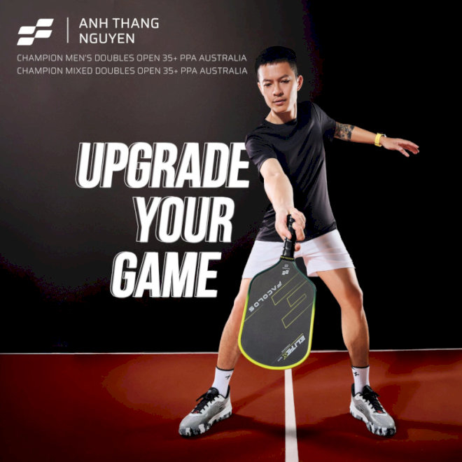 Cây vợt mà Anh Chú Pickleball đang sử dụng là Facolos Elite X Signature - Nguyễn Anh Thắng Edition