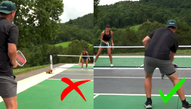 Khi giao bóng, bắt buộc giao theo đường chéo