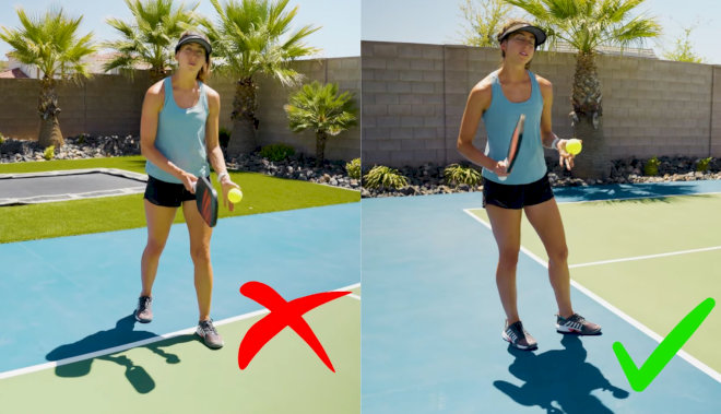 Lỗi chạm vạch cuối sân khi giao bóng