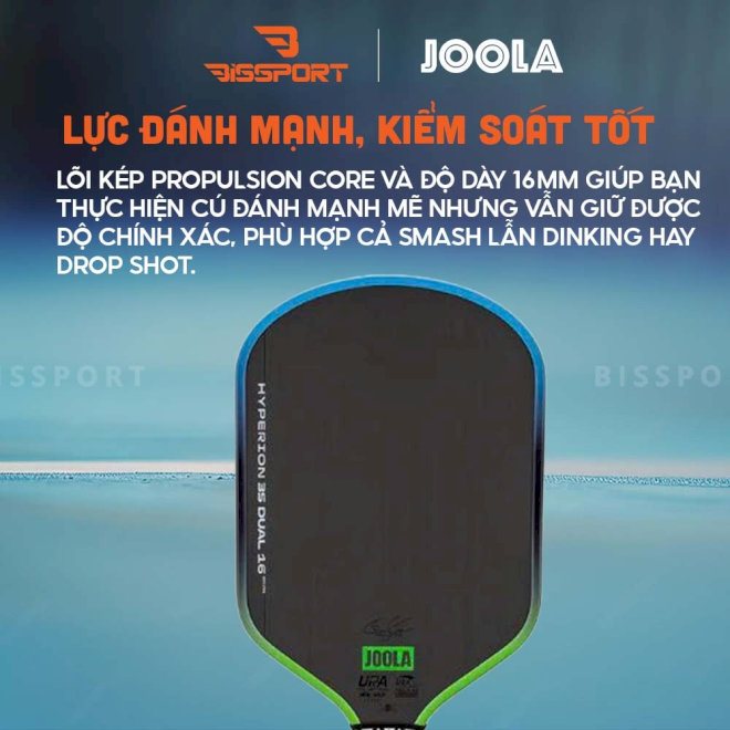 Vợt được tích hợp nhiều công nghệ tiên tiến ở cả bề mặt và cấu trúc bên trong