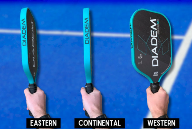 Cách cầm vợt pickleball phổ biến và chuẩn xác nhất là kiểu Continental Grip
