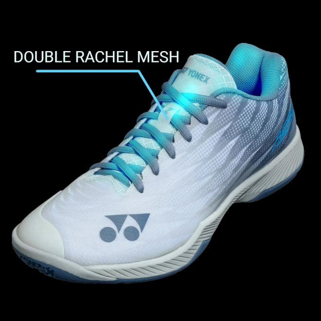 Lớp lưới Double Raschel Mesh tăng cường lưu thông không khí, giữ giày luôn khô thoáng
