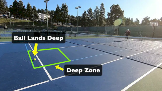 Cú trả giao bóng sâu giúp ghim đối thủ cuối sân, tạo lợi thế ngay từ đầu điểm đấu