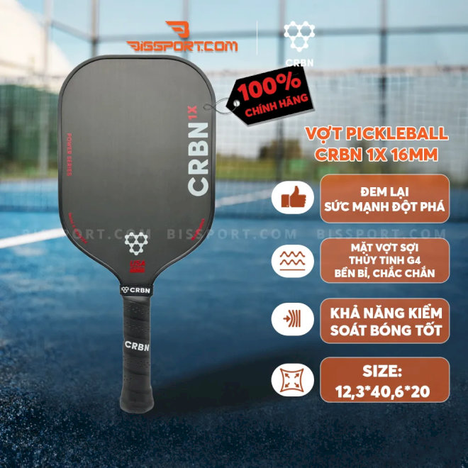 Vợt Pickleball CRBN 1X Series 16mm