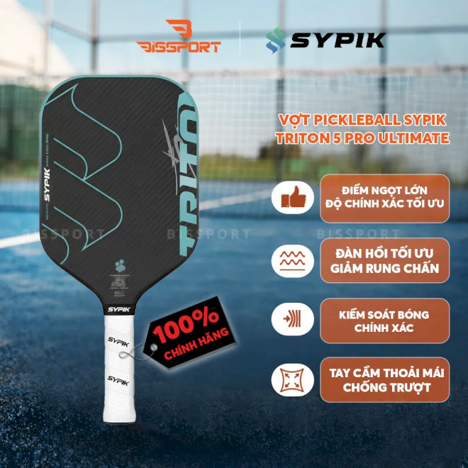 Vợt Pickleball Sypik Triton 5 (Xanh Ngọc)