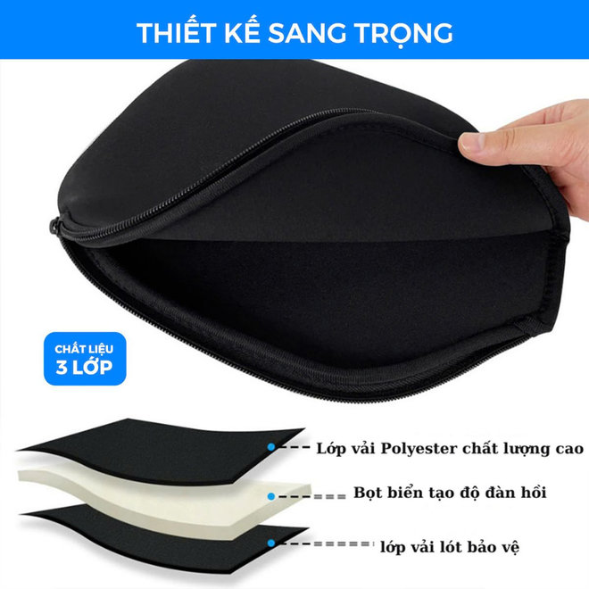 Thiết kế 3 lớp giúp bảo vệ mặt vợt tốt hơn 