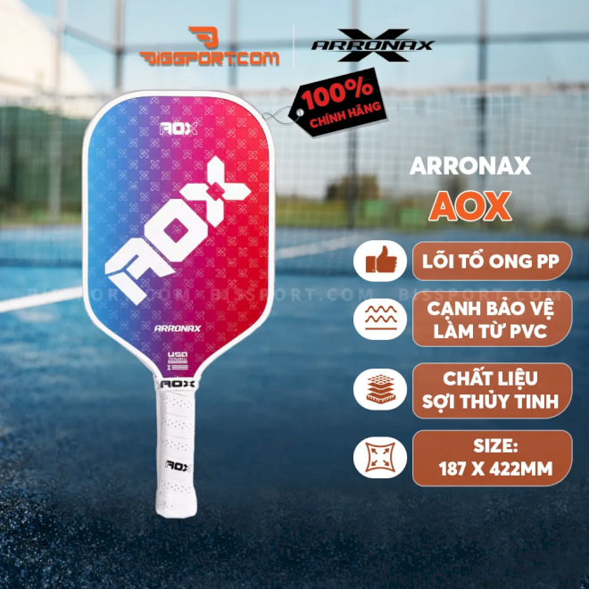 Vợt pickleball Arronax AOX là mẫu vợt phù hợp với form tay người châu Á 