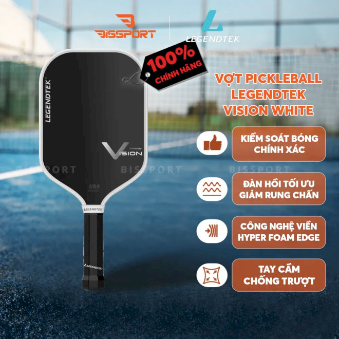 Vợt Pickleball Legendtek Vision White phù hợp cho người có khả năng kiểm soát tốt 
