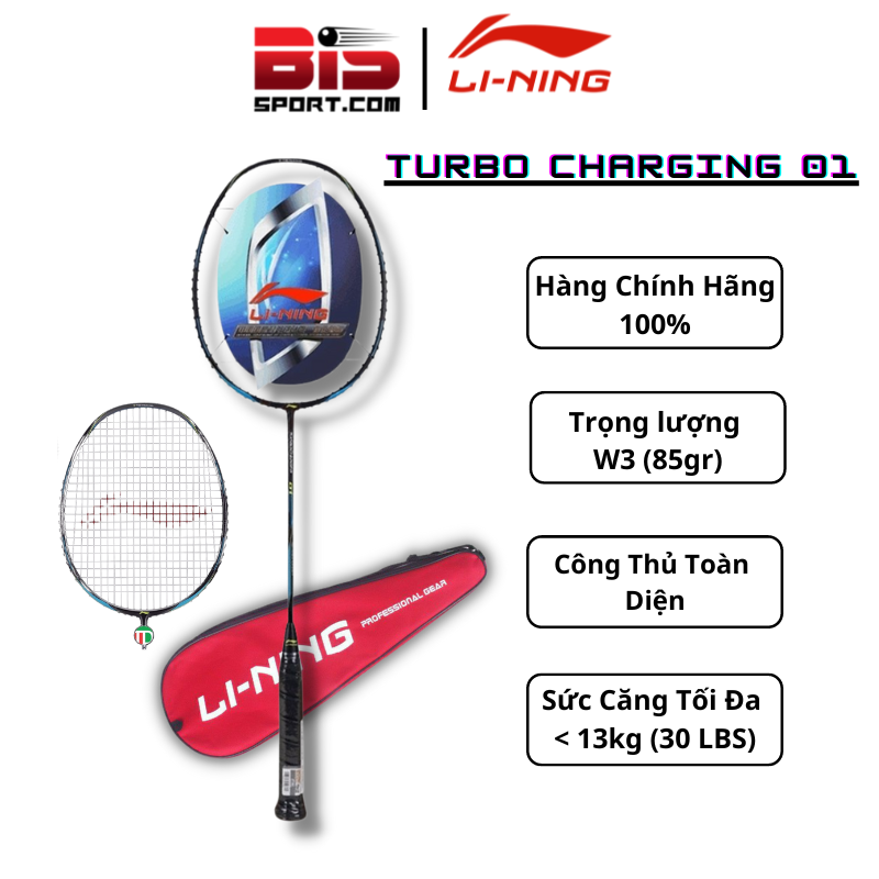 Vợt Cầu Lông Lining Turbo Charging 01 Chính Hãng - Màu Đỏ - Dành Cho Lối Đánh Tốc Độ , Đầy Mạnh Mẽ