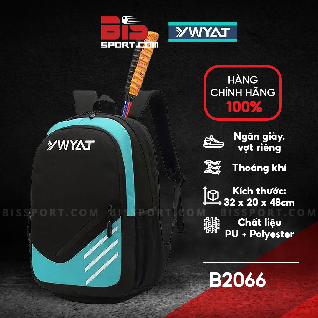 Balo Cầu Lông YWYAT 2066 Đen Xanh Chính Hãng - Ngăn Giày, Vợt Riêng, Thoáng Khí, Chống Thấm, Khử Mùi, Bền Chắc, Trẻ Trung