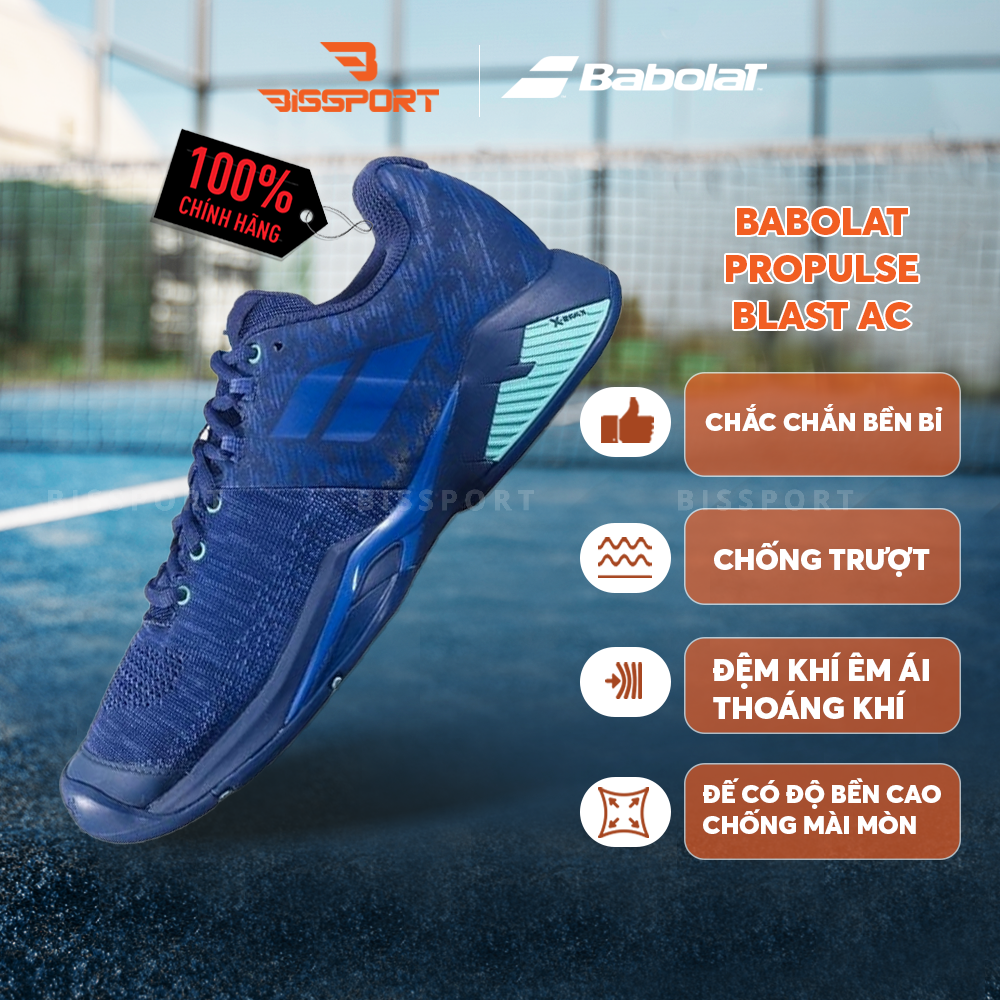 Giày Tennis/Pickleball Babolat Propulse Blast AC Chính Hãng - Xanh 