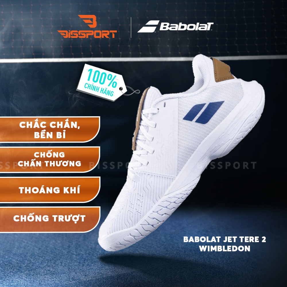 Giày Babolat Jet Tere 2 Wimbledon Women Trắng Xanh