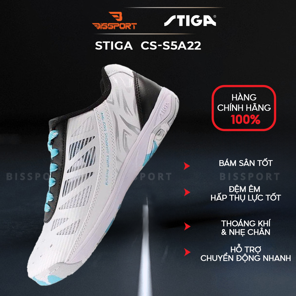 (Q7) Giày bóng bàn STIGA CS-S5A21 trắng xanh ngọc