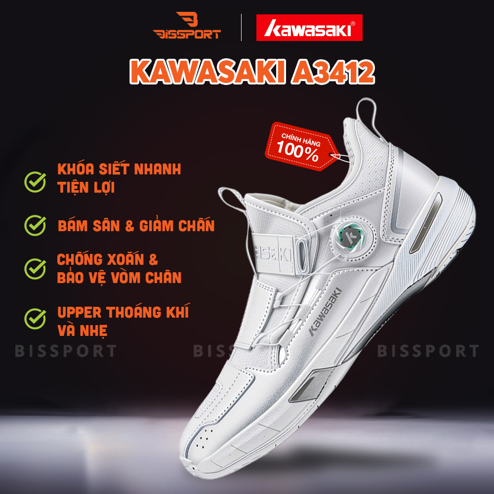 Giày Kawasaki A3412 Xám Bạc