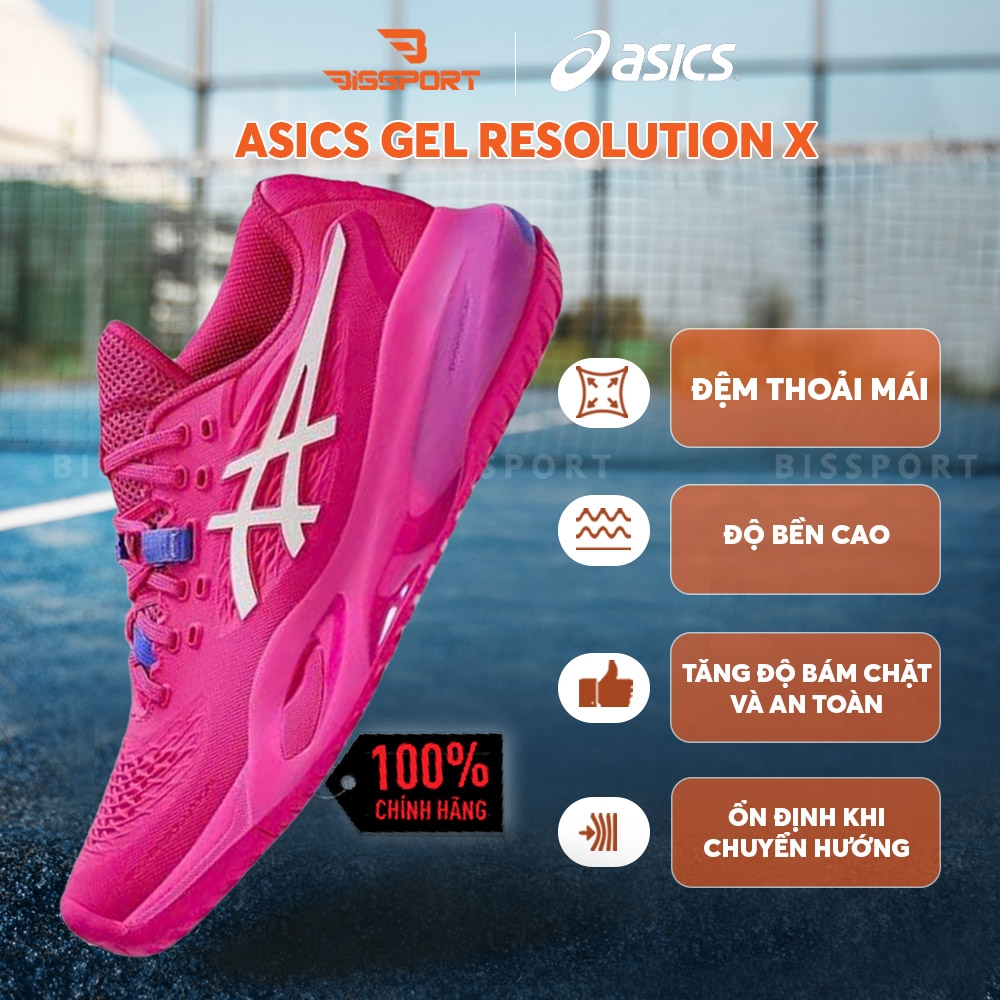 Giày Tennis/Pickleball Asics Gel Resolution X Chính Hãng - Hồng - Ổn Định - Thoáng Khí - Nhẹ Giảm Chấn - Bền Bỉ