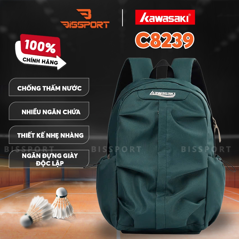 Balo Cầu Lông Kawasaki C8239 Chính Hãng - Xanh Lá - Màu Sắc Đa Dạng - Tiện Lợi - Bền Bỉ - Dây Khóa Chắc Chắn - Ngăn Nhiều - Dầy Dặn