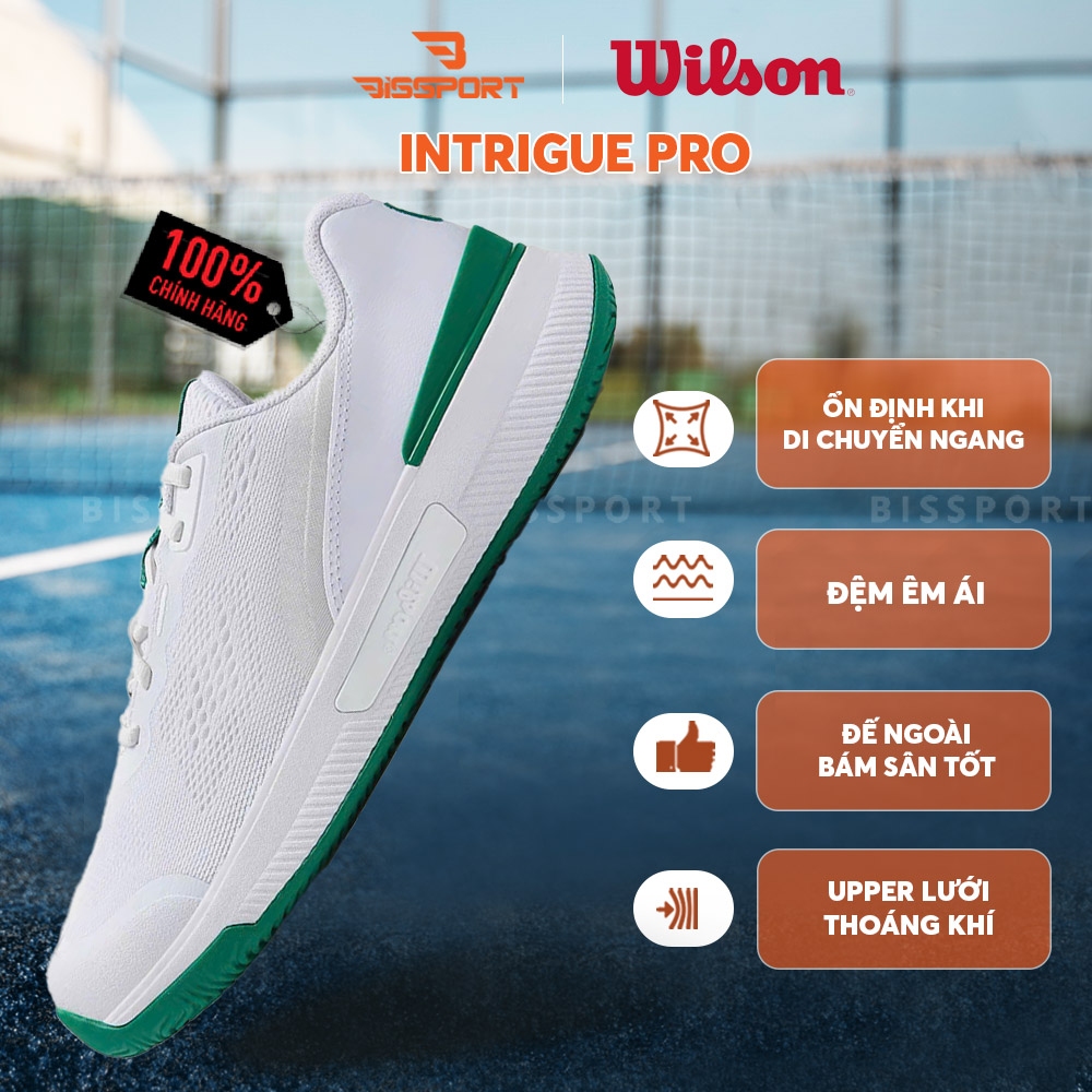 Giày Pickleball Wilson INTRIGUE PRO (WRS334670) - Trắng Xanh Lá