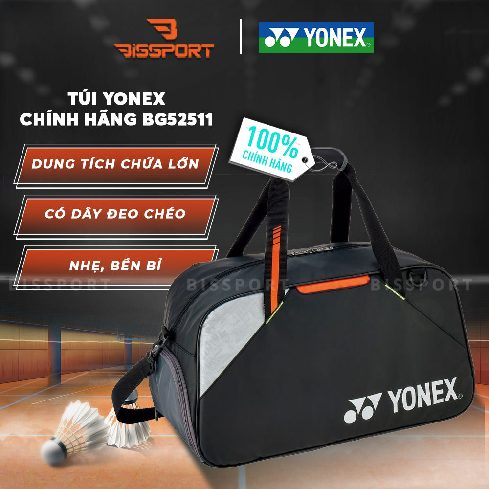 Túi Cầu Lông Yonex BG52511 Chính Hãng - Đen - Ngăn Giữ Vợt Riêng - Bền Bỉ - Sức Chứa Rộng Rãi