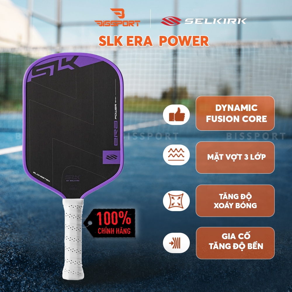 Vợt Pickleball SLK ERA Chính Hãng - 16mm - Tím - Bên Bỉ - Toàn Diện - Ổn Định - Độ Xoáy Bóng Cao - Mặt Siêu Nhám