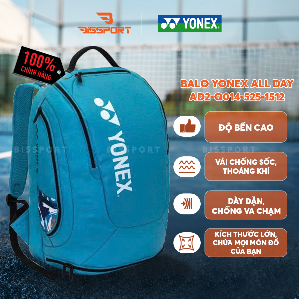 Balo Cầu Lông Yonex All Day 2 BAG525B1512Z - MILKY BLUE Chính Hãng - Bền Bỉ - Chắc Chắn - Có Thể Điều Chỉnh Quai Đeo
