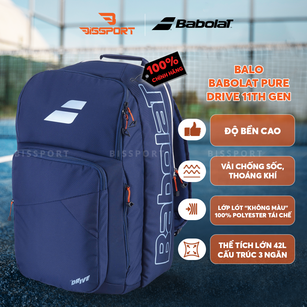 Balo Pickleball / Tennis Babolat BP PURE DRIVE 11th GEN Chính Hãng - Tiên Lợi - Đa Dụng - Chắc Chắn - Bền Bỉ