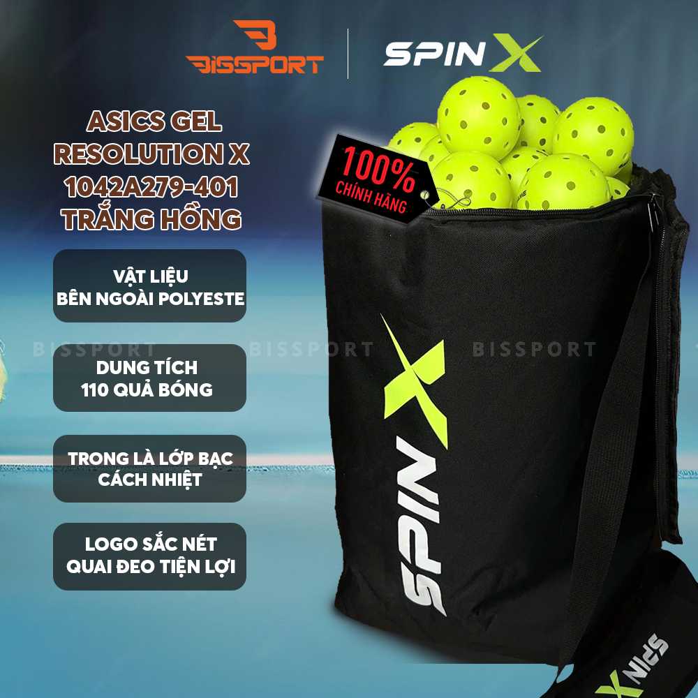 Túi Đựng Bóng Pickleball SPINX Chính Hãng - Sức Chứa 110 Quả - Dung Tích Lớn