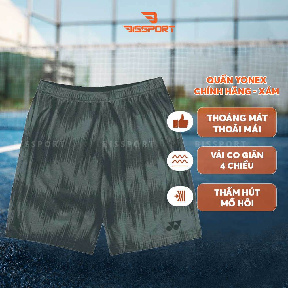 Quần Cầu Lông Yonex Chính Hãng Xám (TSM3249RW3ZZ-TROPER-XLZZ) - Bền Bỉ - Thoáng Mát - Hút Mồ Hôi - Nhẹ