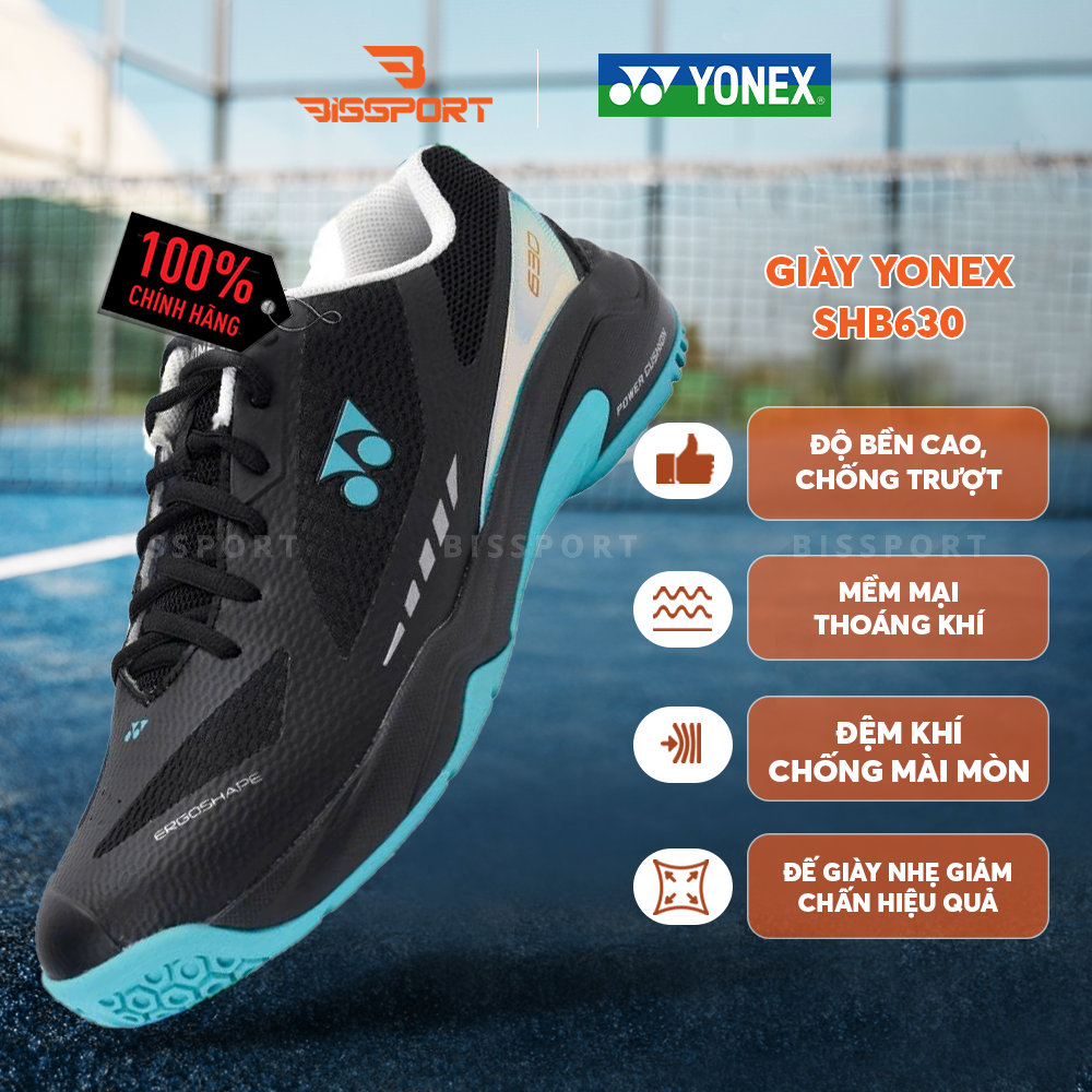 Giày Cầu Lông Yonex SHB630 Chính Hãng - Đen (381) - Nhẹ, Êm, Di Chuyển Linh Hoạt - Bền Bỉ - Ổn Định