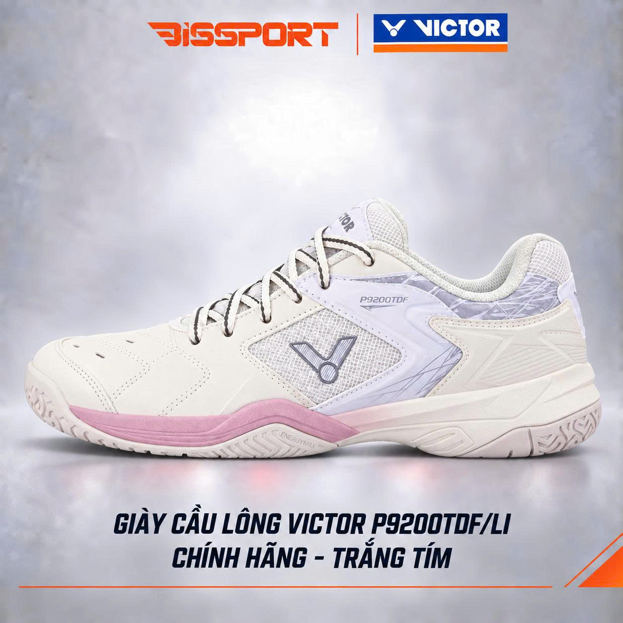 Giày Cầu Lông Victor P9200TDF/LI Chính Hãng - Trắng Tím - Form Ôm - Bám Sàn - Êm Chân - Chống Chấn - Bền Bỉ - Thoáng Khí