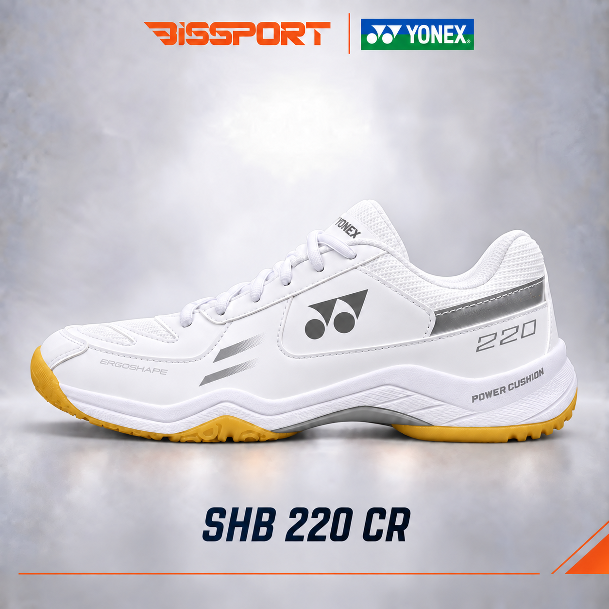 Giày Cầu Lông Yonex SHB 220 Trắng Xám Chính Hãng - Thiết Kế Hiện Đại, Chuyển Động Linh Hoạt, Bước Chân Êm Ái