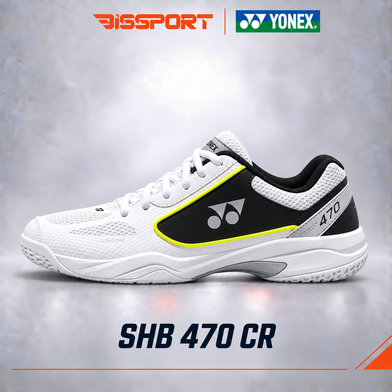 Giày Cầu Lông Yonex SHB470CR Trắng Đen Chính Hãng - Nhẹ Nhàng - Đế Tổ Ong Siêu Bám - Bám Mọi Sàn - Ổn Định