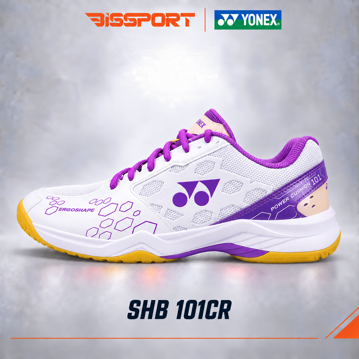 Giày Cầu Lông Yonex Trắng Tím SHB101CR Chính Hãng - Đế Cao Su Chống Trơn - Da Chống Bụi Bẩn