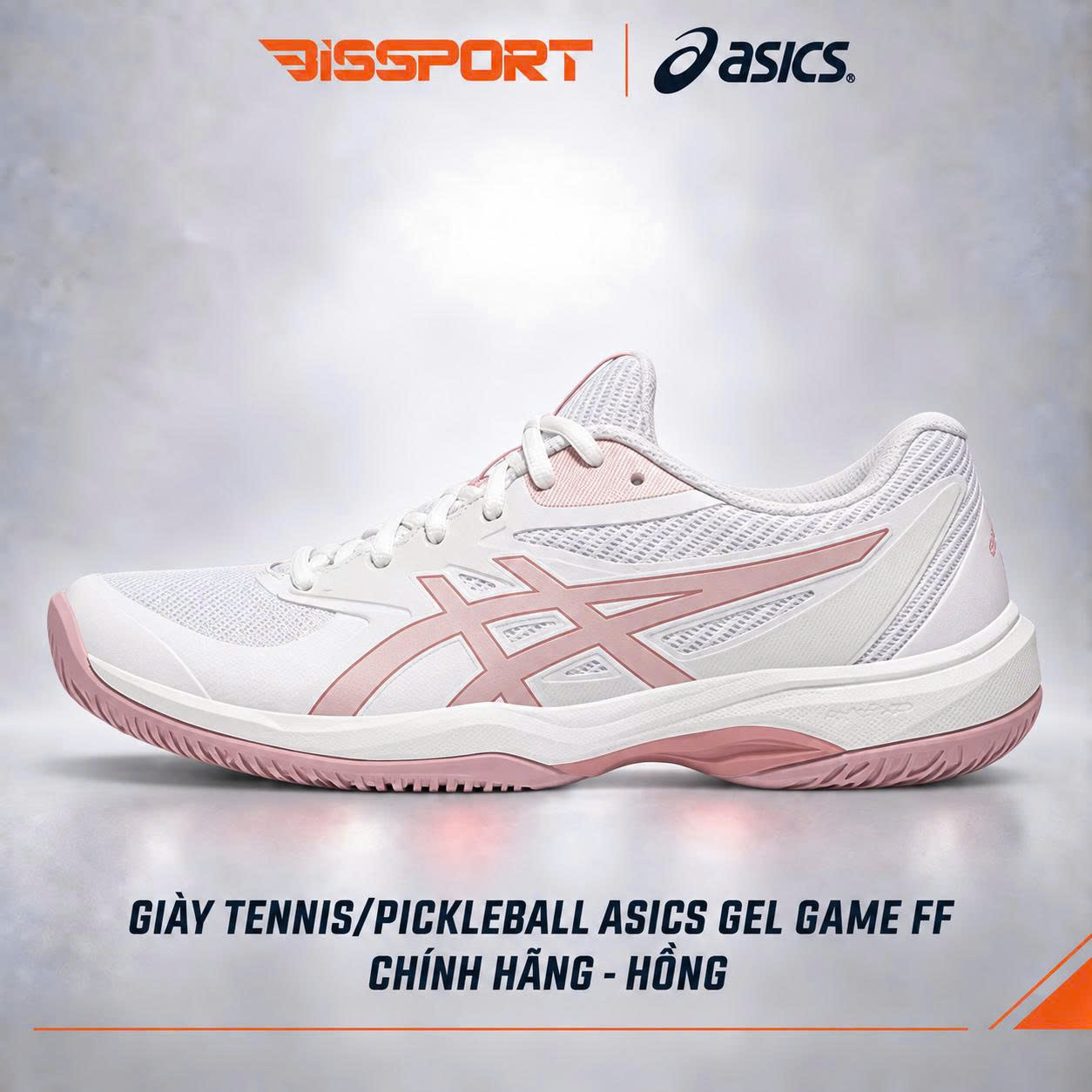 Giày Tennis/Pickleball ASICS GAME FF Chính Hãng – Hồng – Nhẹ, Bám Sân – Công Nghệ GEL™ Giảm Chấn – Thoáng Khí