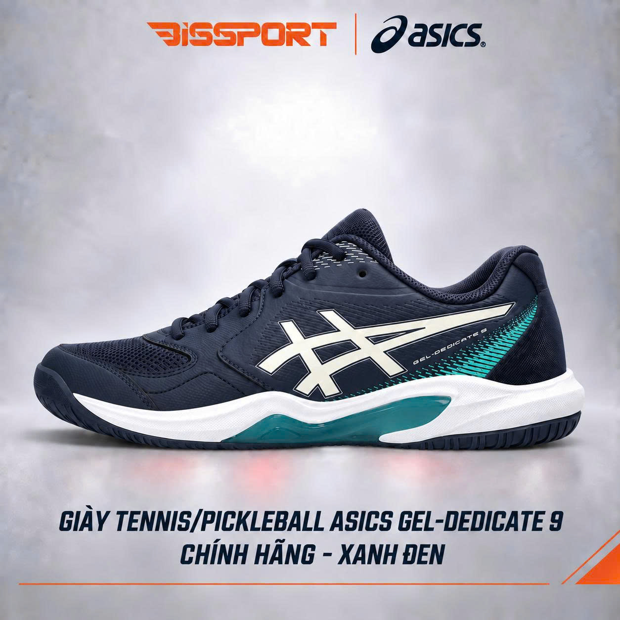 Giày Tennis/Pickleball ASICS GEL-DEDICATE 9 Chính Hãng - Xanh Đen - Nhẹ, Bám - Công Nghệ GEL™ Giảm Chấn – Thoáng Khí