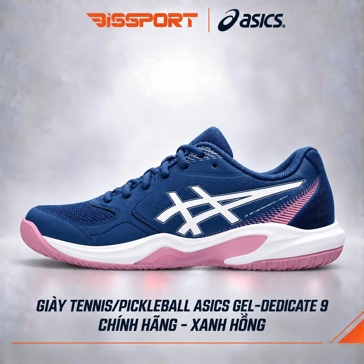 Giày Tennis/Pickleball ASICS GEL-DEDICATE 9 Chính Hãng - Xanh Hồng - Nhẹ, Bám - Công Nghệ GEL™ Giảm Chấn – Thoáng Khí