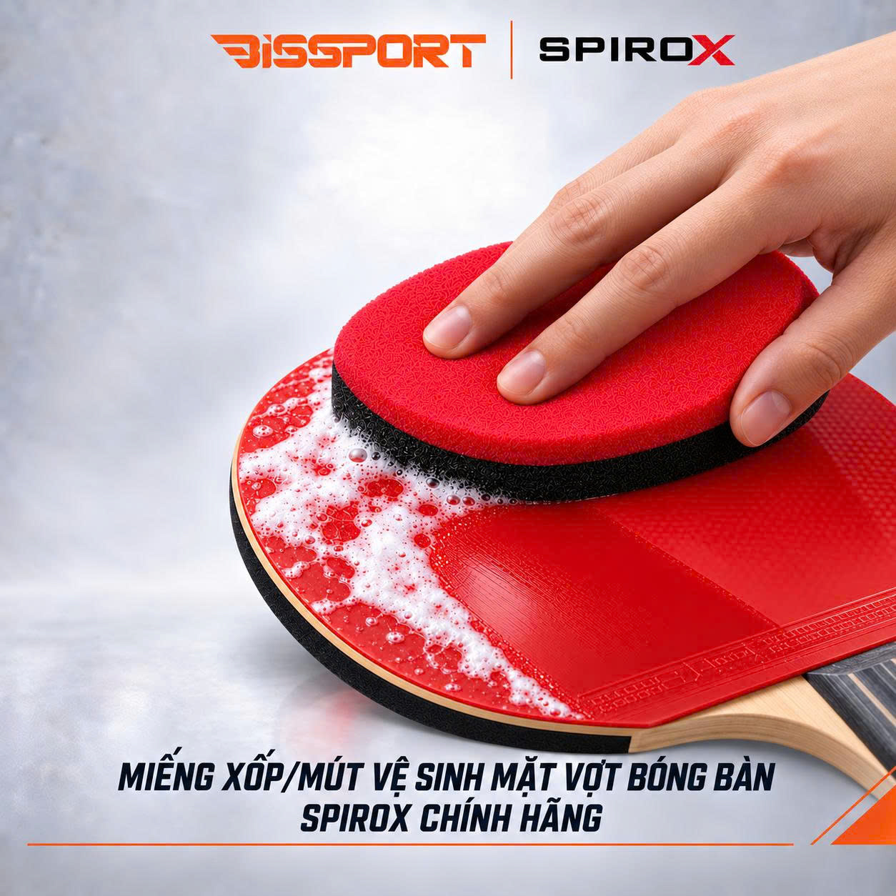 Miếng Xốp/Mút Vệ Sinh Mặt Vợt Bóng Bàn SpiroX Chính Hãng - Hai Mặt Xốp Chuyên Dụng Cứng Và Mềm - Nhẹ
