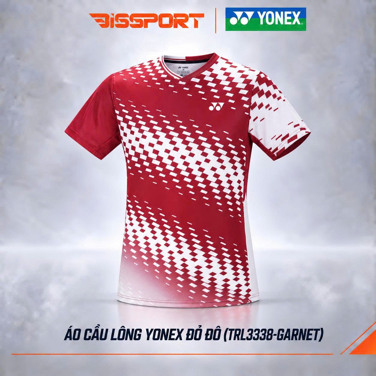 Áo Thể Thao Cầu Lông Yonex Trắng Đỏ (TRL3338-GARNET) Chính Hãng - Thoáng Khí Nhanh Khô - Co Giản 4 Chiều - Bền Bỉ