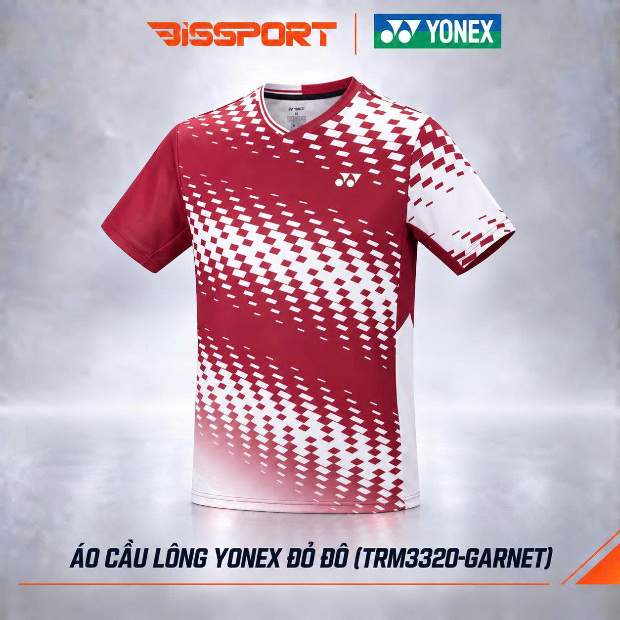 Áo Thể Thao Cầu Lông Yonex Trắng Đỏ (TRM3320-GARNET) Chính Hãng - Thoáng Khí Nhanh Khô - Co Giản 4 Chiều - Bền Bỉ