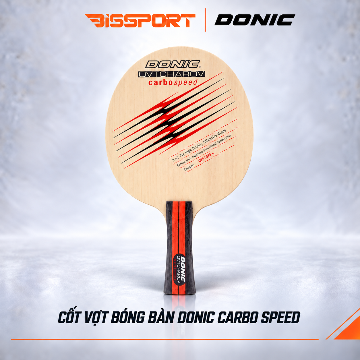 Cốt Vợt Bóng Bàn Donic Ovtcharov Carbo Speed Chính Hãng - Made In Germany - 3 Gỗ 2 Carbon