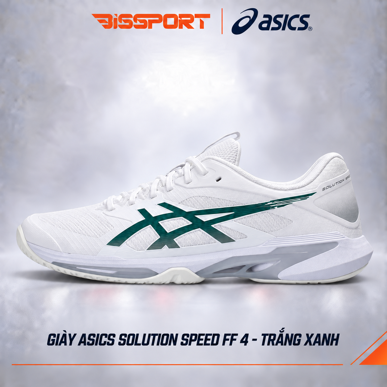 Giày Pickleball / Tennis ASICS Solution Speed FF 4 Trắng Xanh Chính Hãng - Ổn Định - Siêu Nhẹ - Linh Hoạt - Bền