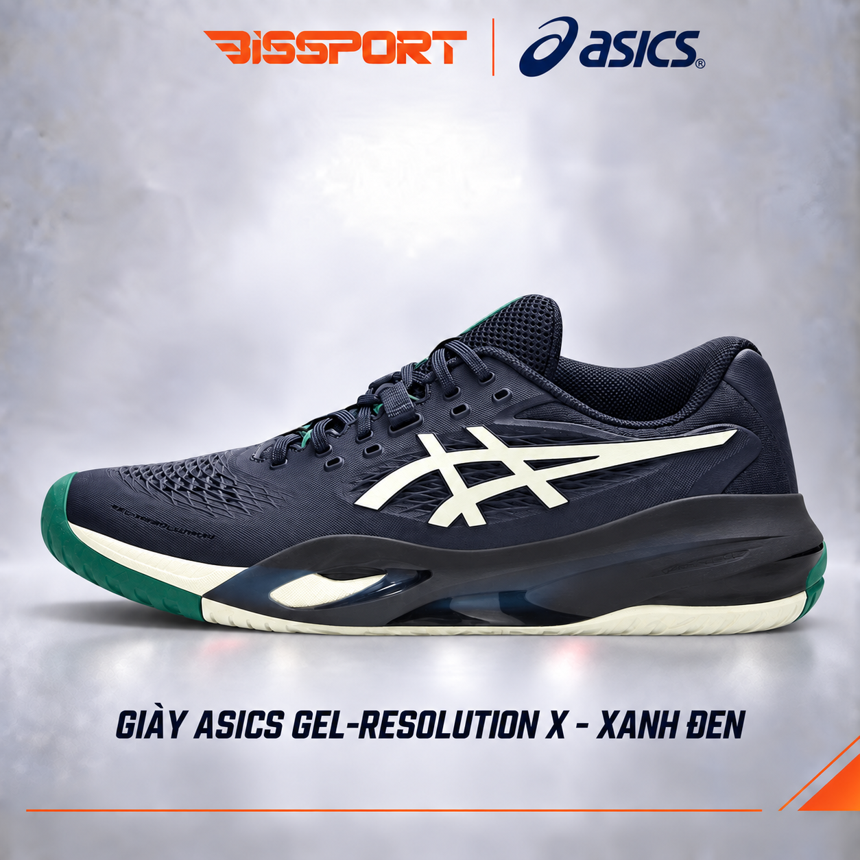 Giày Tennis/Pickleball Asics Gel Resolution X Chính Hãng - Xanh Navy - Ổn Định - Thoáng Khí - Nhẹ Giảm Chấn - Bền Bỉ