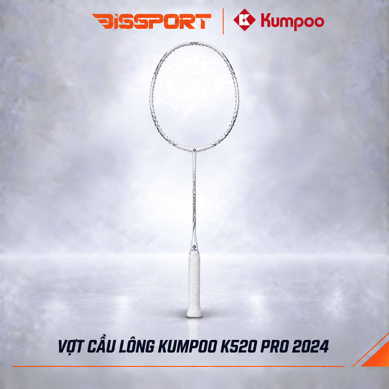 Vợt Cầu Lông Kumpoo K520 Pro 2024 Trắng Hồng Chính Hãng - Phiên Bản K520 Pro Màu Mới Nhất 2024