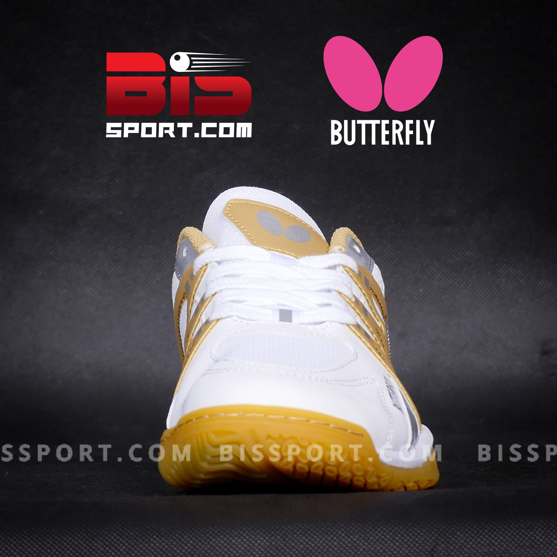 Giày Bóng Bàn Butterfly Lezoline 9 Chính Hãng - Màu Trắng Vàng - Cực Phẩm Đế Cao Su Siêu Bám Sân