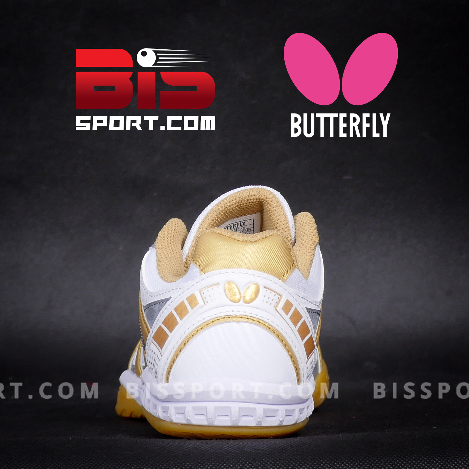 Giày Bóng Bàn Butterfly Lezoline 9 Chính Hãng - Màu Trắng Vàng - Cực Phẩm Đế Cao Su Siêu Bám Sân