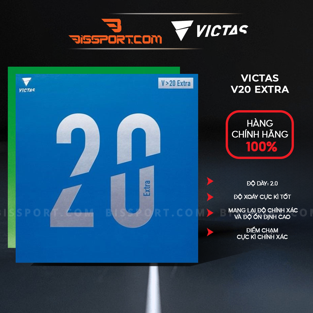 VICTAS V20 Extra 2.0 N - Gomma Per Tennistavolo Ibrida Offensiva, Spugna 47,5°, Grande Effetto E Precisione