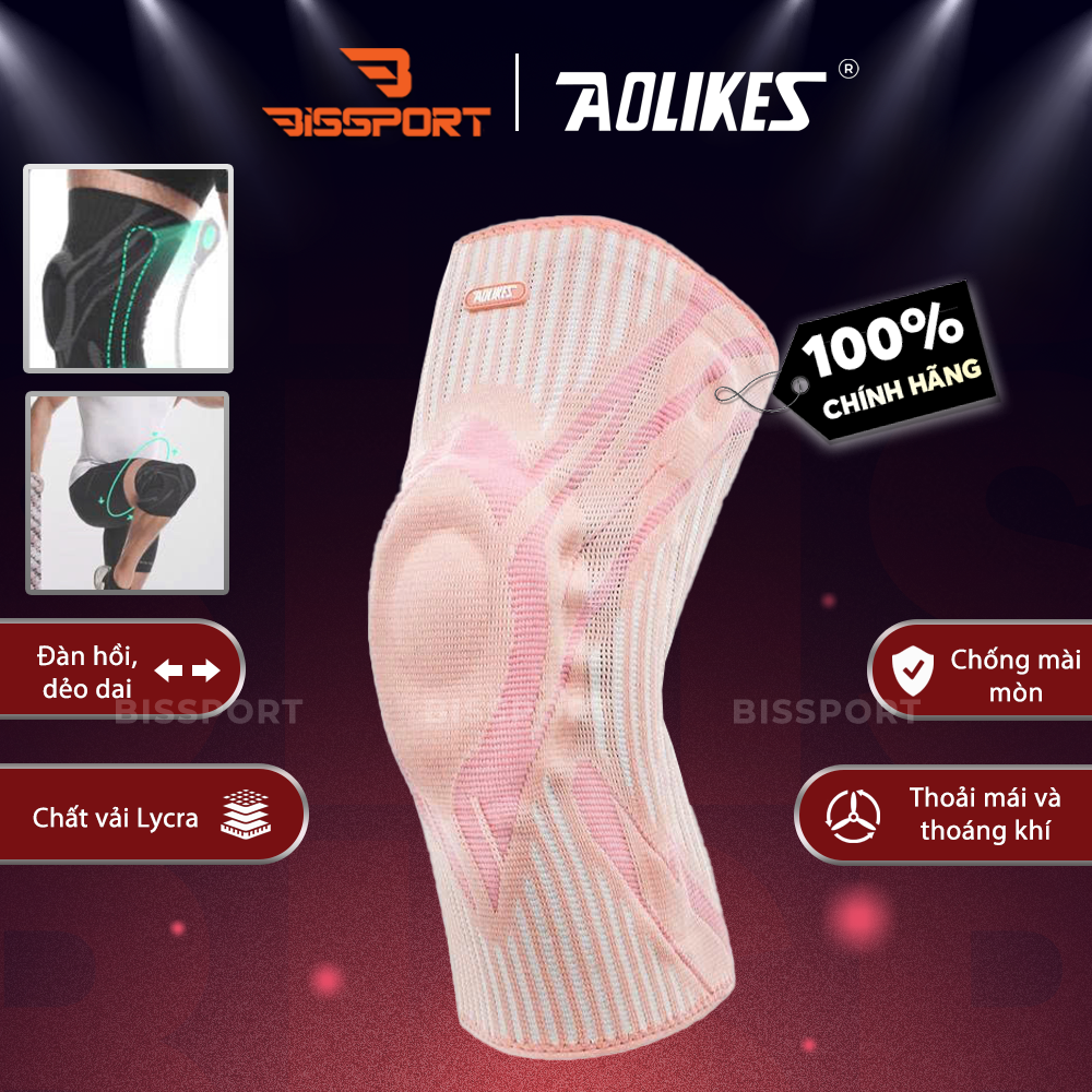Bó Gối Thun Thể Thao Aolikes HX-7730 Chính Hãng - Bảo Vệ Khớp Gối, Hỗ Trợ Tập Luyện - Chống Đau Co Giãn - Tiện Lợi