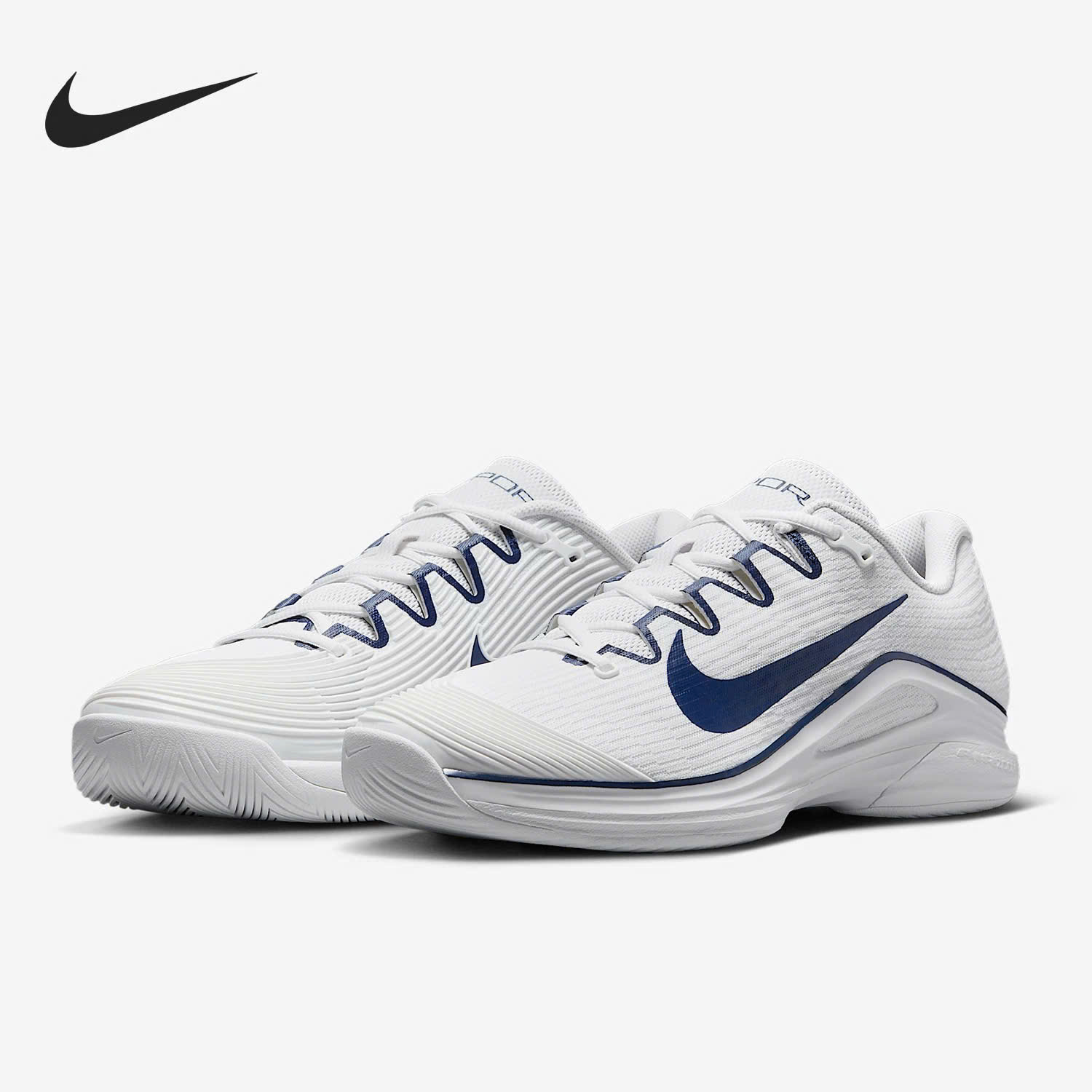 Giày Pickleball Nike Court Air Zoom Vapor 12 HC IB7168-100 Chính Hãng – Trắng Đen - Tốc Độ Cao, Êm Ái, Bám Sân Ổn Định