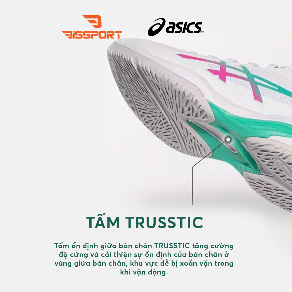 Giày Tennis/Pickleball ASICS Solution Swift FF 2 Trắng Xanh Hồng (1041A466-104) Chính Hãng - Linh Hoạt - Êm - Bền Bỉ
