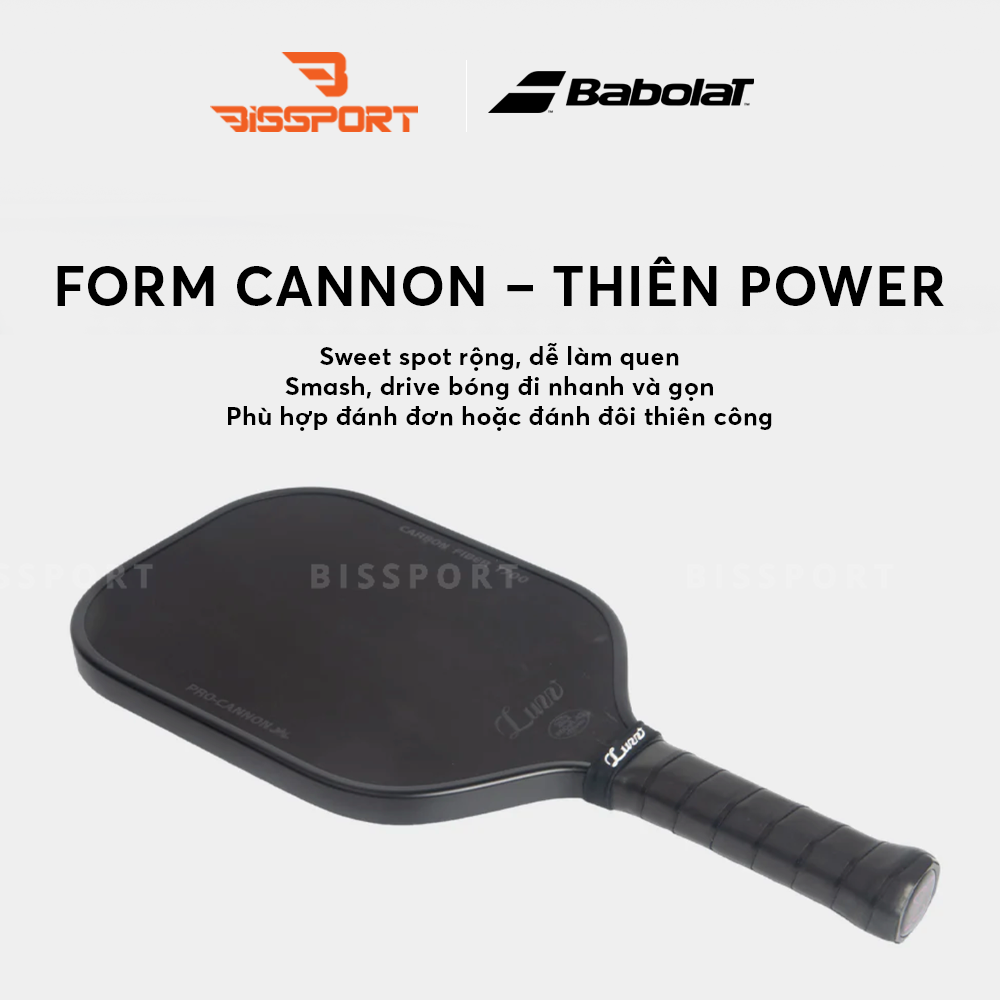 Vợt Pickleball Luzz Canon EX Elongate Chính Hãng - Đen - Carbon Fiber T700 - Đánh Chắc Lực - Ổn Định - Thiên Tấn Công