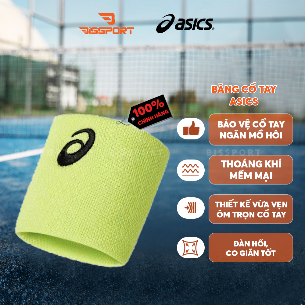 Băng Cổ Tay Thể Thao ASICS Chính Hãng - Thấm Mồ Hôi Hiệu Quả - Co Giãn Tốt - Giữ Tay Khô - Bền Bỉ - Màu Sắc Đa Dạng